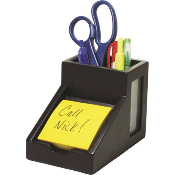 Victor Technology Midnight Black Pencil Cup with Note Holder 95055